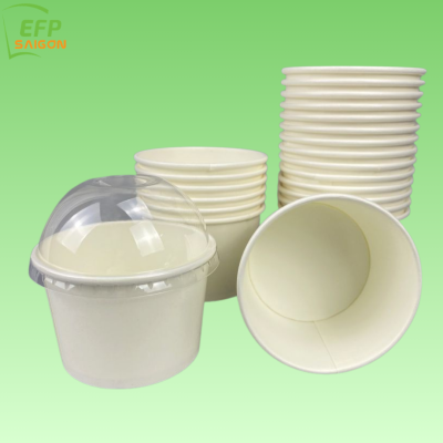 TÔ GIẤY 500M-16OZ NẮP PP ĐỰNG CHÁO SÚP